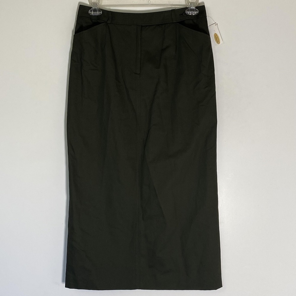 Talbots Skirt Womens 14 Green Maxi Straight Pencil Lined Pockets Japan Pencil